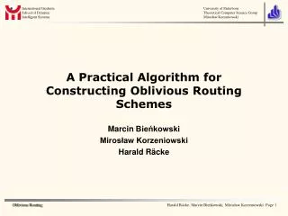 A Practical Algorithm for Constructing Oblivious Routing Schemes