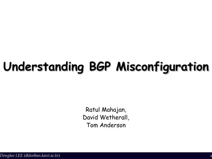 understanding bgp misconfiguration