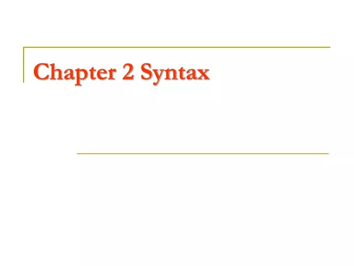 chapter 2 syntax