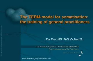 The TERM-model for somatisation: the training of general practitioners