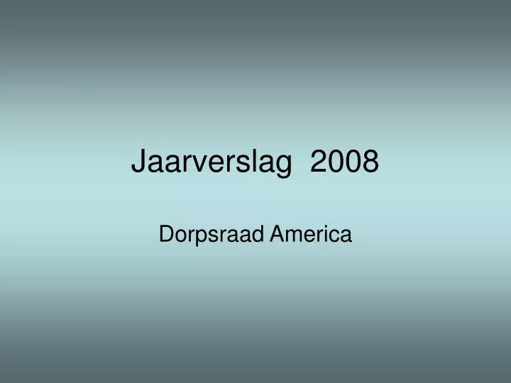 jaarverslag 2008