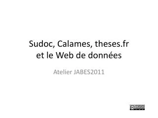 sudoc calames theses fr et le web de donn es
