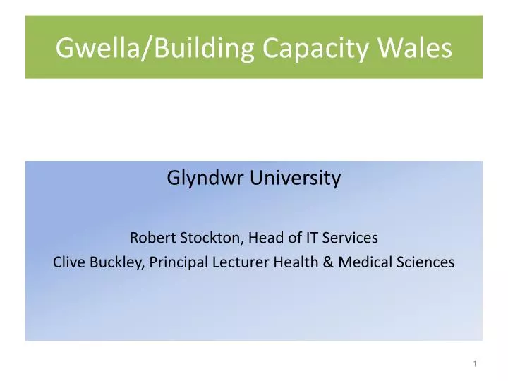 gwella building capacity wales