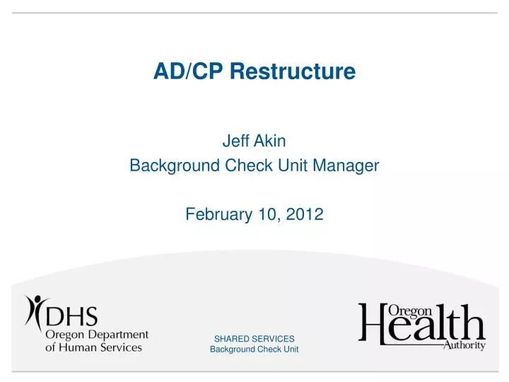 ad cp restructure
