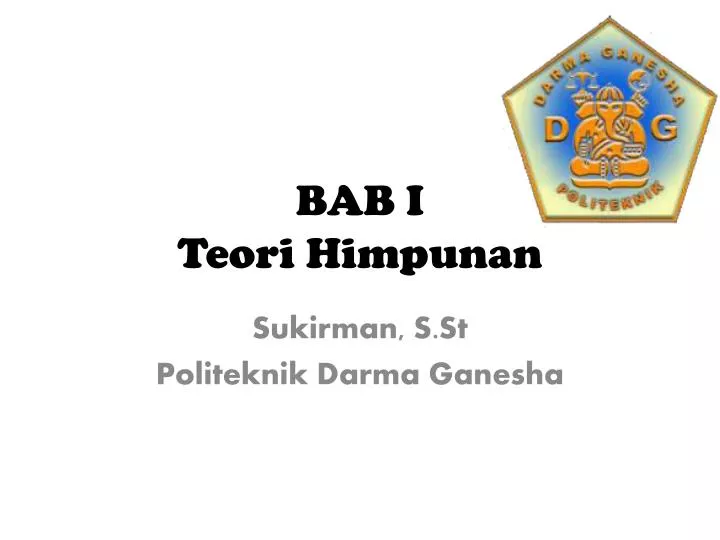 bab i teori himpunan