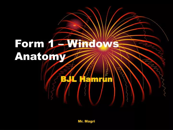 form 1 windows anatomy