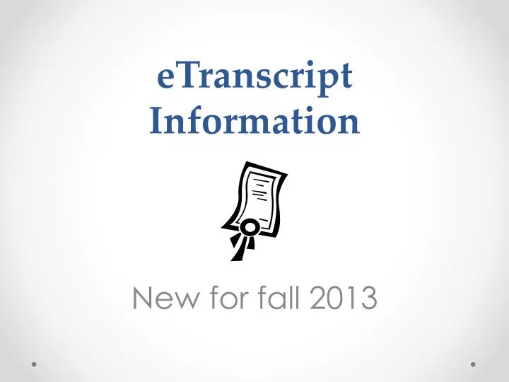 etranscript information