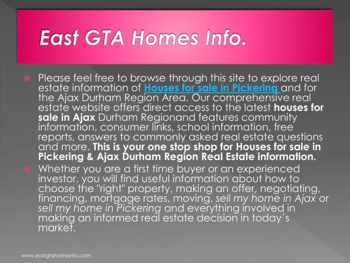 east gta homes info