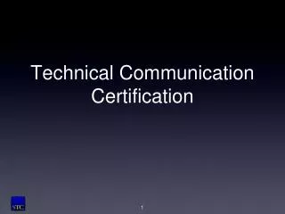 Technical Communication Certification