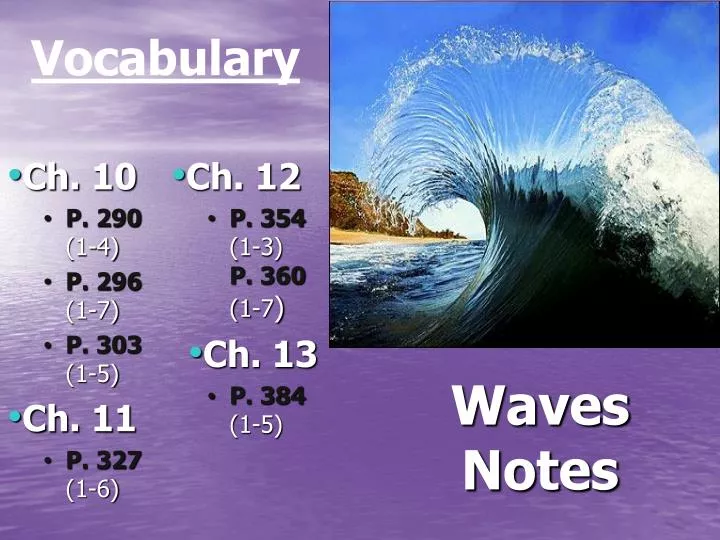 waves notes