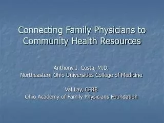 Connecting Family Physicians to Community Health Resources