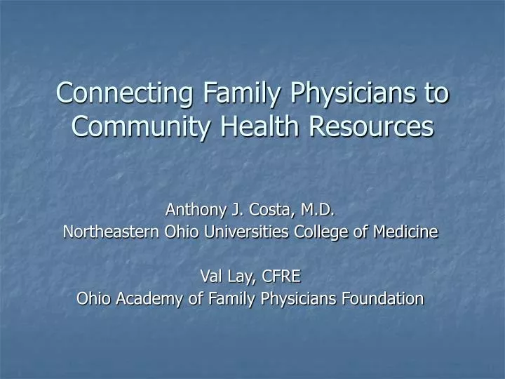 connecting family physicians to community health resources