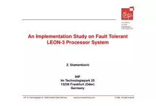 An Implementation Study on Fault Tolerant LEON-3 Processor System