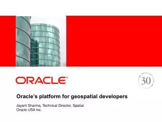 Oracle’s platform for geospatial developers