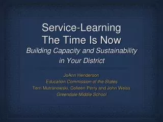 service learning the time is now