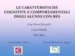 LE CARATTERISTICHE COGNITIVE E COMPORTAMENTALI DEGLI ALUNNI CON BES - slide 1