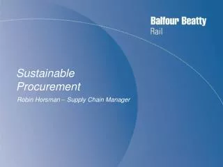 Sustainable Procurement