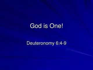 God is One!