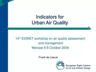 Indicators for Urban Air Quality
