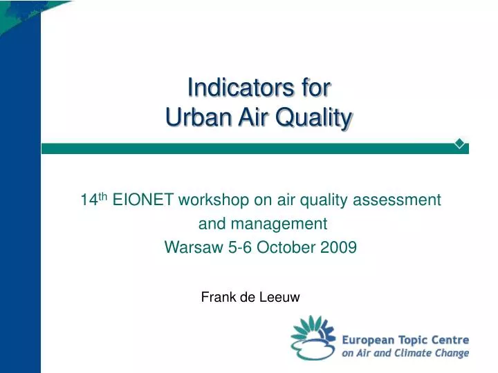 indicators for urban air quality