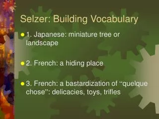 Selzer: Building Vocabulary