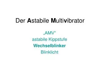 der a stabile m ulti v ibrator