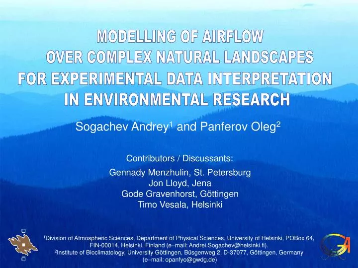 PPT - MODELLING OF AIRFLOW OVER COMPLEX NATURAL LANDSCAPES PowerPoint ...