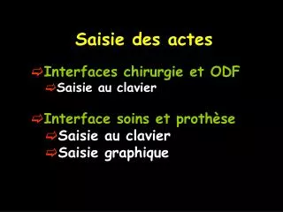 saisie des actes