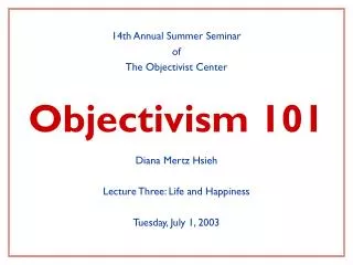 Objectivism 101