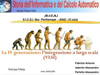 storia dell informatica e del calcolo automatico s i c a s i c s i sez parthenope a042 iv ciclo