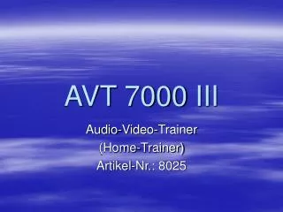 avt 7000 iii