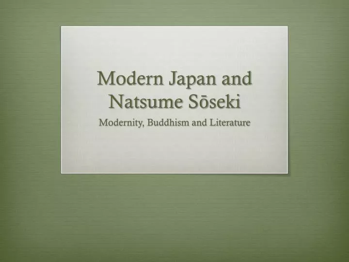 modern japan and natsume s seki