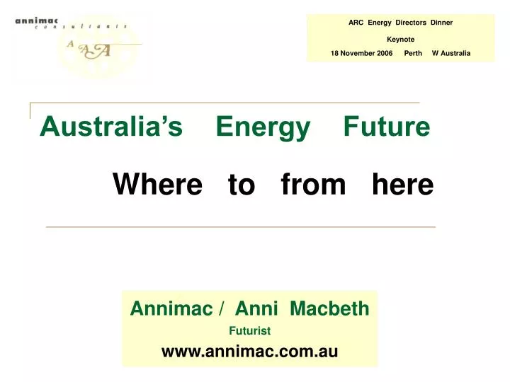 australia s energy future where to from here