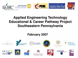 Applied Engineering Technology Educational &amp; Career Pathway Project Southeastern Pennsylvania