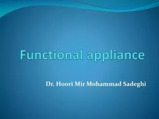 Functional appliance