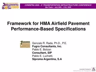 Framework for HMA Airfield Pavement Performance-Based Specifications