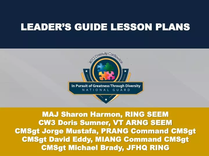 leader s guide lesson plans