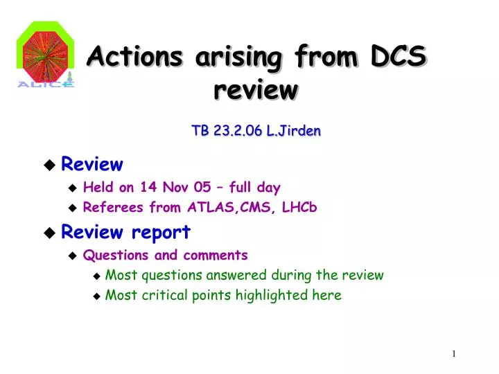 actions arising from dcs review tb 23 2 06 l jirden