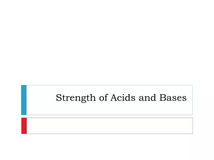 strength of acids and bases