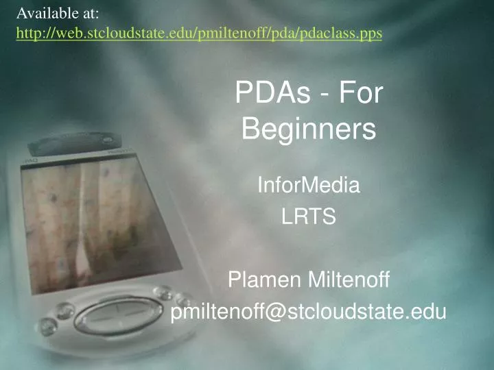 pdas for beginners