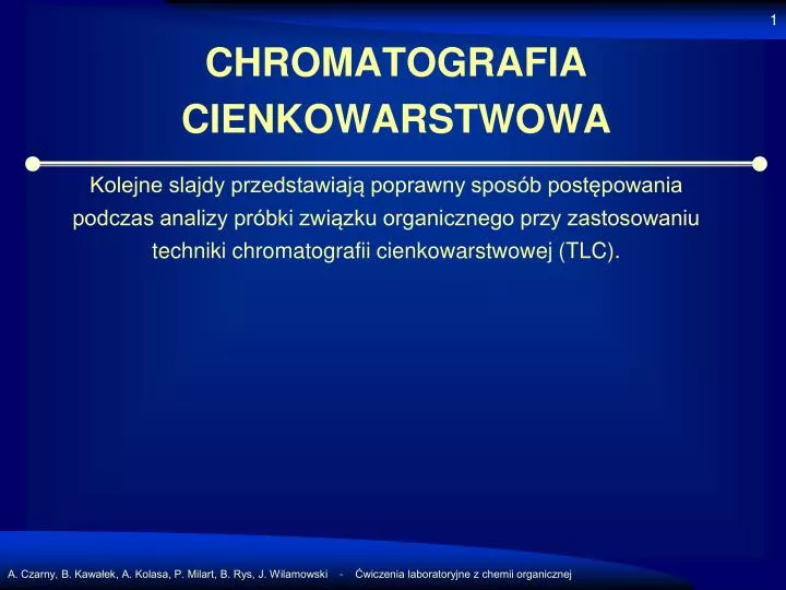 chromatografia cienkowarstwowa