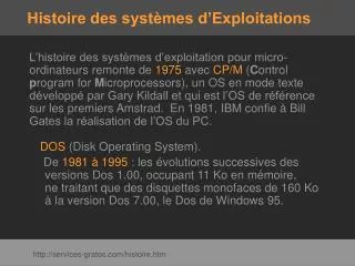 histoire des syst mes d exploitations