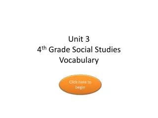 Unit 3 4 th Grade Social Studies Vocabulary