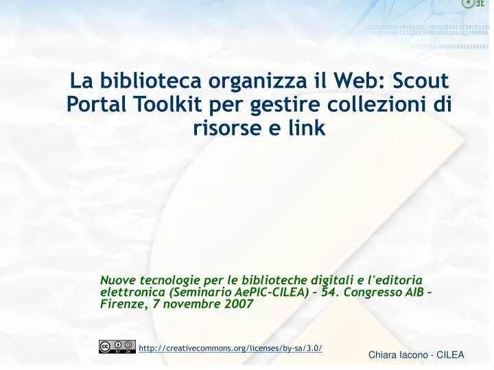 la biblioteca organizza il web scout portal toolkit per gestire collezioni di risorse e link