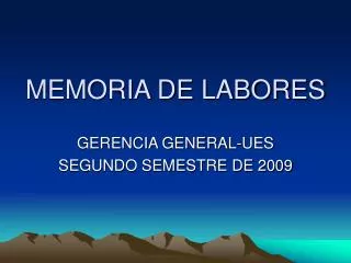 memoria de labores