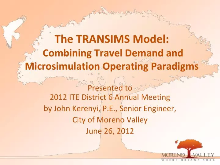 the transims model combining travel demand and microsimulation operating paradigms