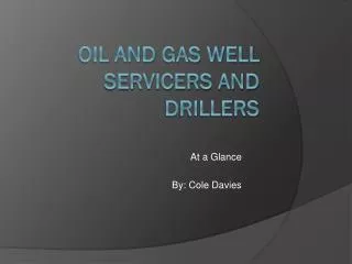 Oil and Gas Well servicers and drillers