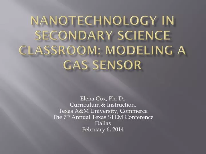 nanotechnology in secondary science classroom modeling a gas sensor