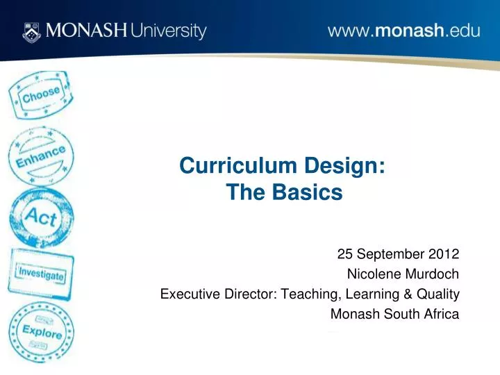 curriculum design the basics