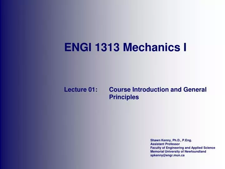 engi 1313 mechanics i